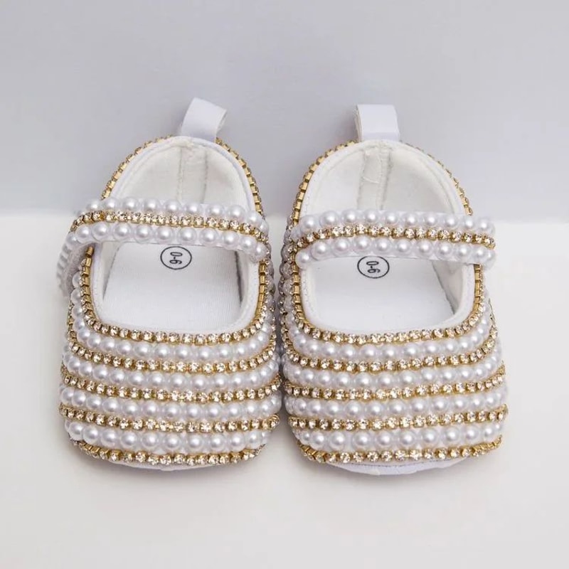 Elegant Pearl Christening Baby Shoes For Newborns 03 Months 13