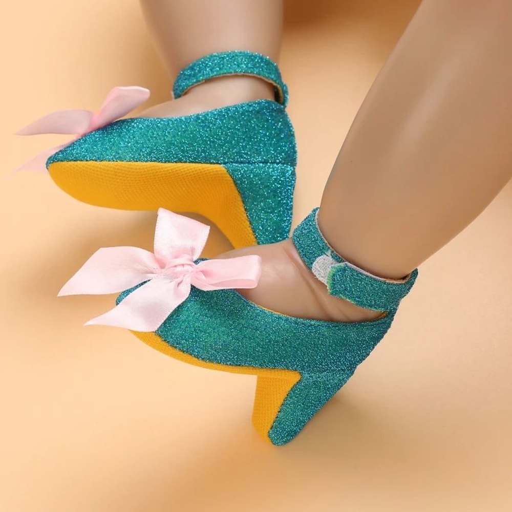 Elegant Baby Girl Heels Shoes Princess Bow Newborn Party Photo Shoes 9