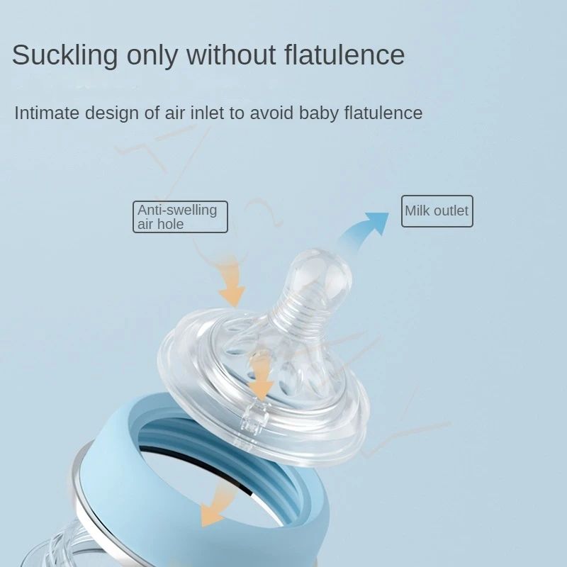 Premium Borosilicate Glass Baby Bottle With Wide Mouth For Newborn Feeding 2