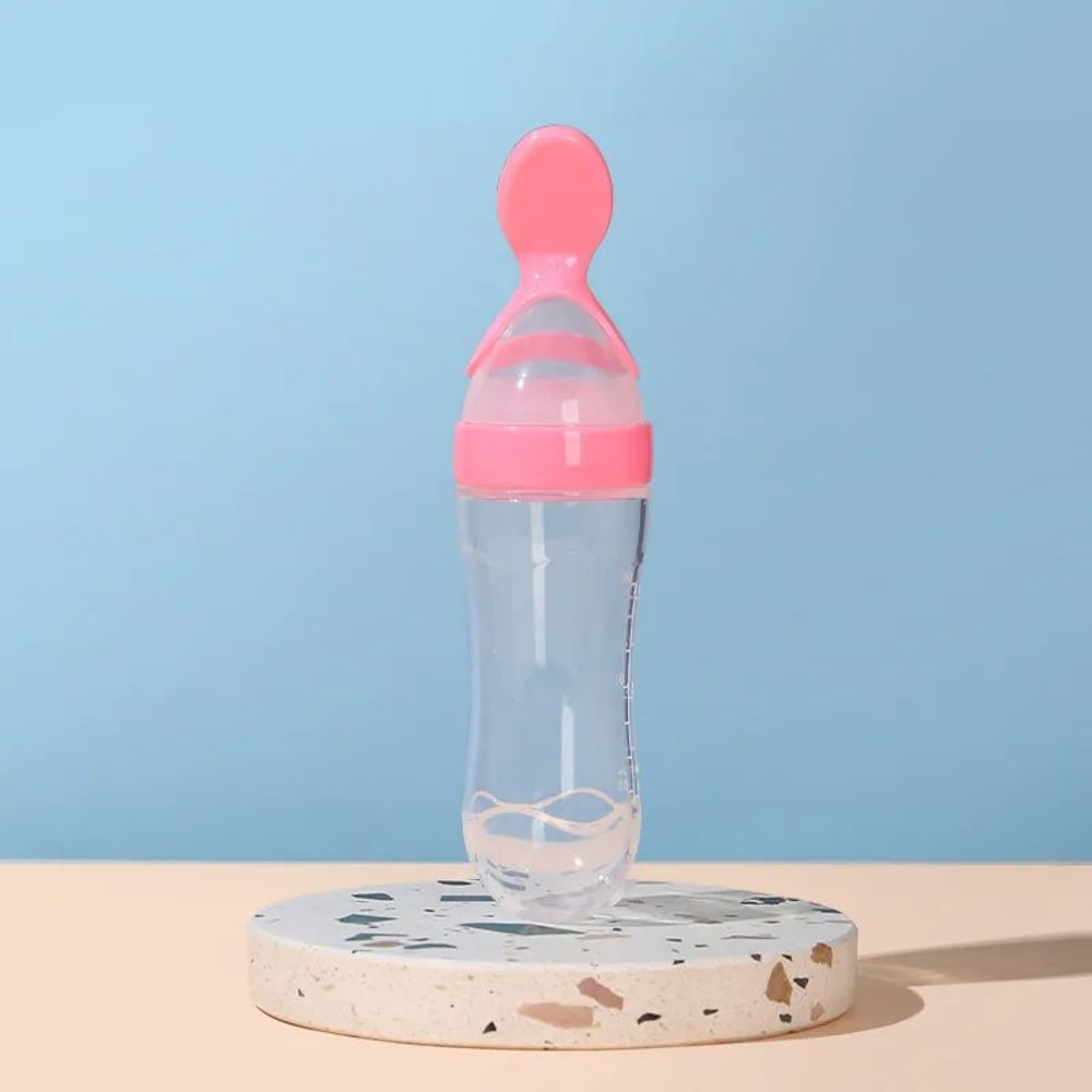 Silicone Baby Feeding Bottle With Squeeze Spoon Dispenser 8