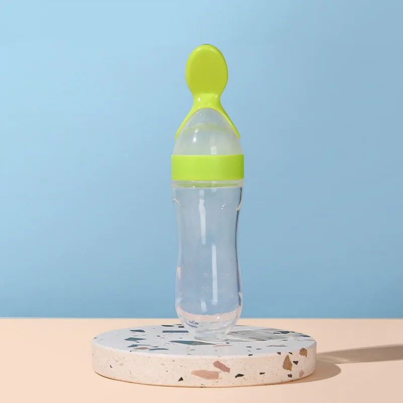 Silicone Baby Feeding Bottle With Squeeze Spoon Dispenser 6