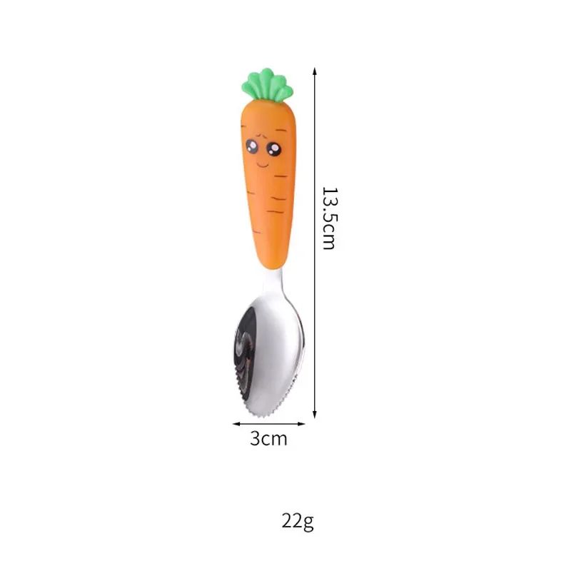 CarrotShaped Baby Feeding Utensils Set Toddler Fork And Spoon Training Kit With Storage Case 7