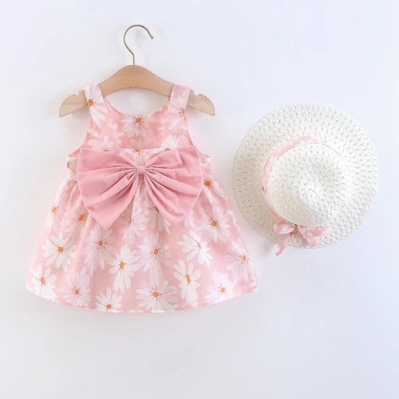 Floral Princess Toddler Summer Dress With Bow For Baby Girls 2