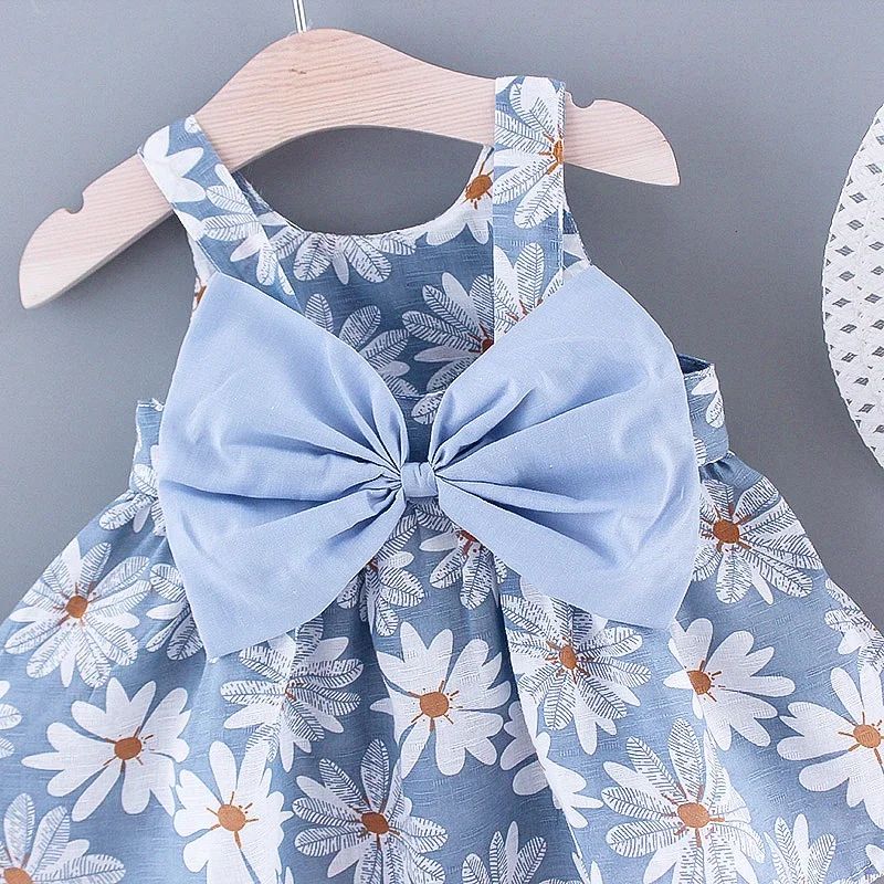 Floral Princess Toddler Summer Dress With Bow For Baby Girls 4