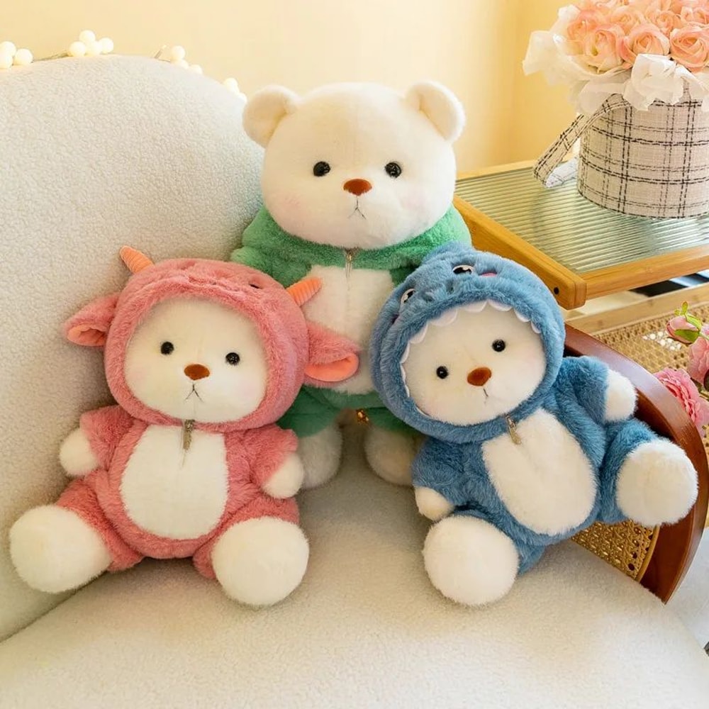 Cozy Kawaii Bear Plush Toy Soft Teddy Bear Doll Gift For Kids Loved Ones 0