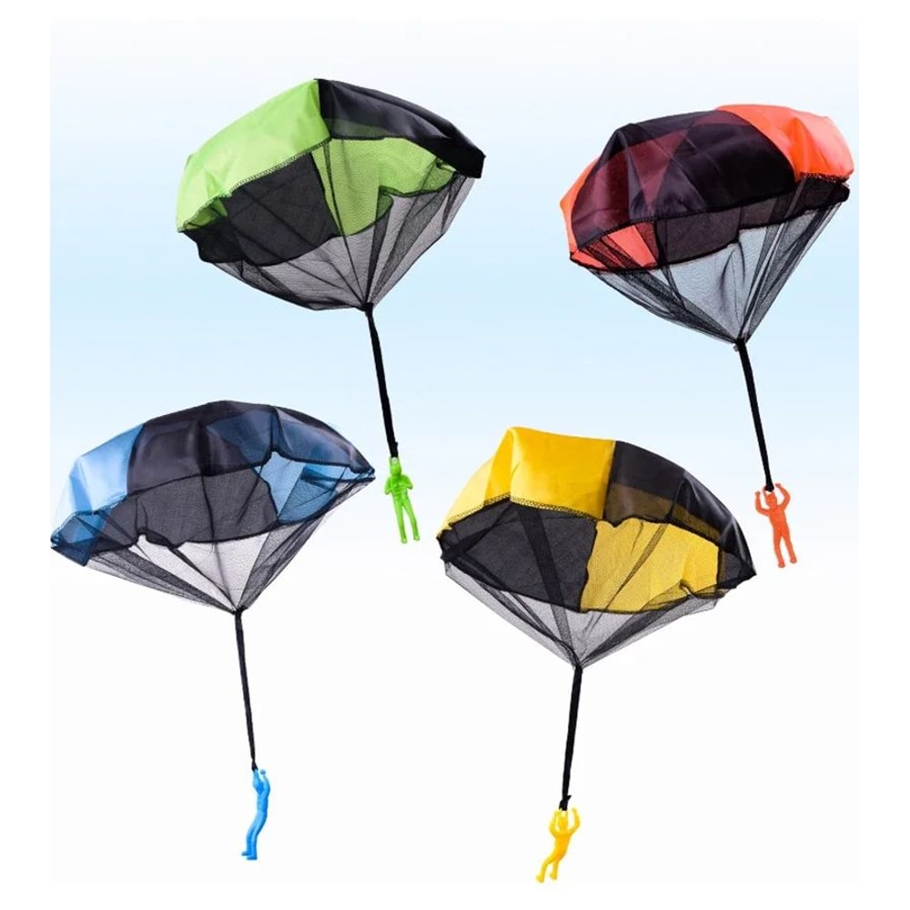 Kids Parachute Toy Set Hand Throw Outdoor Sensory Play Soldiers Game 0