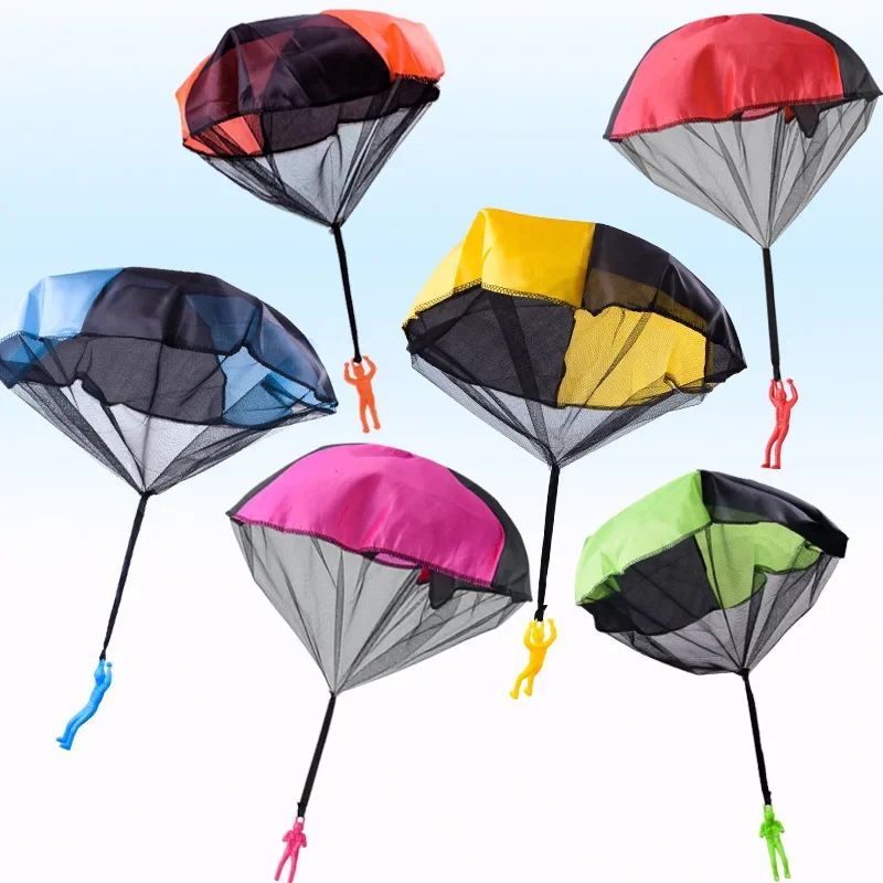 Kids Parachute Toy Set Hand Throw Outdoor Sensory Play Soldiers Game 1