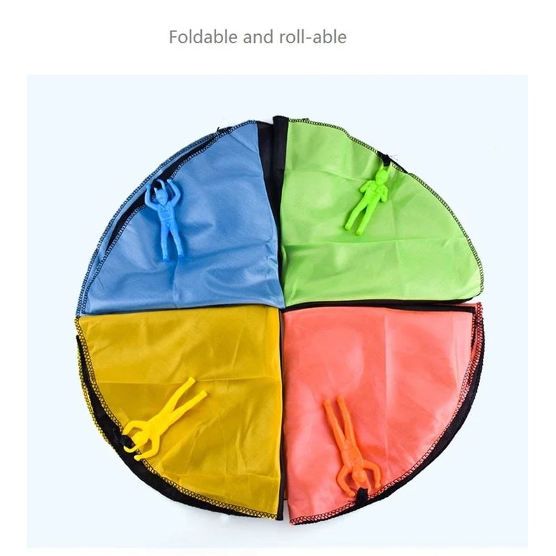 Kids Parachute Toy Set Hand Throw Outdoor Sensory Play Soldiers Game 3