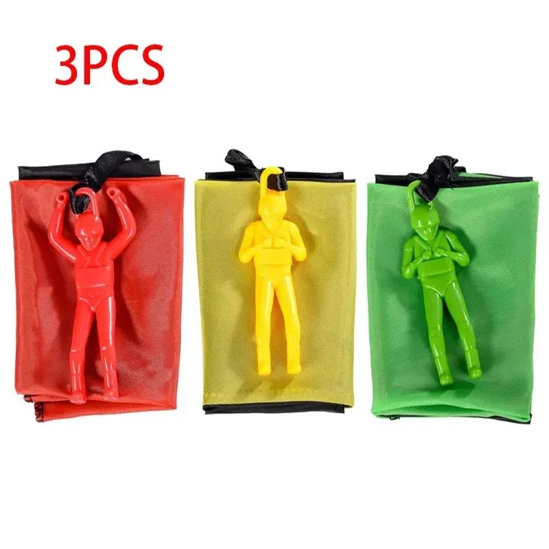 Kids Parachute Toy Set Hand Throw Outdoor Sensory Play Soldiers Game 6