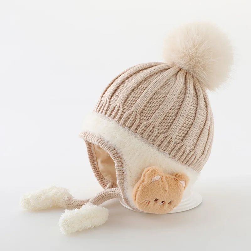Cozy Animal Toddler Earmuff Beanie Warm Kids Winter Hat With Soft Baby Earmuffs Plush Knit Comfor 6