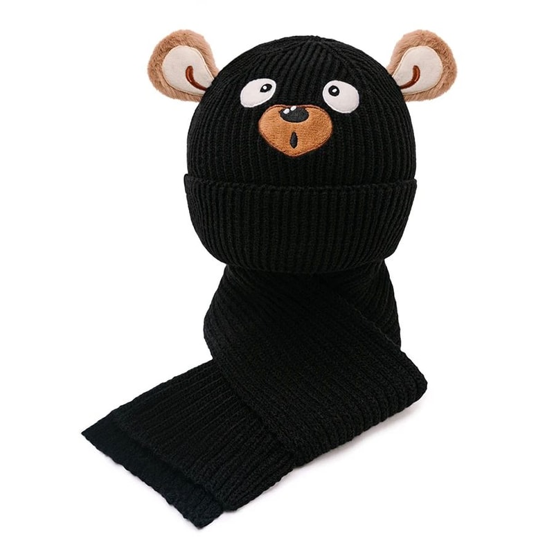 Cozy Bear Kids Winter Hat And Scarf Set Soft Warm Toddler Beanie Scarf Set 3