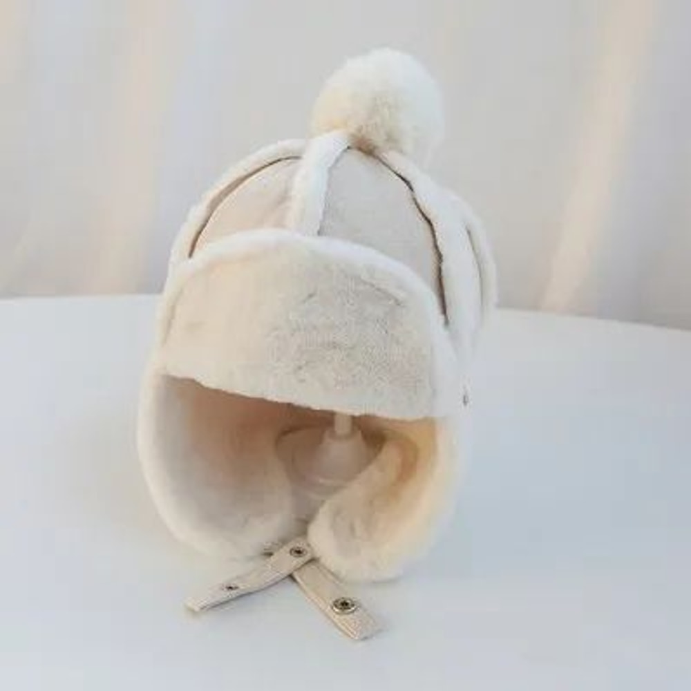 Cozy Kids Winter Hat With Ear Flaps Warm Plush Baby Ear Flap Hat Toddler Beanie 2