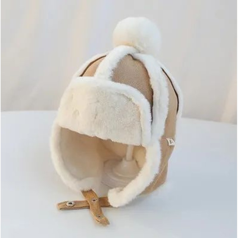 Cozy Kids Winter Hat With Ear Flaps Warm Plush Baby Ear Flap Hat Toddler Beanie 6