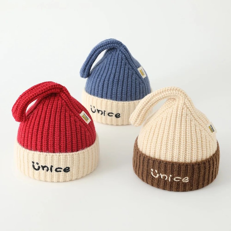 Cozy Knit Kids Ear Warmer Hat Windproof Baby Winter Hat For Boys Girls 2