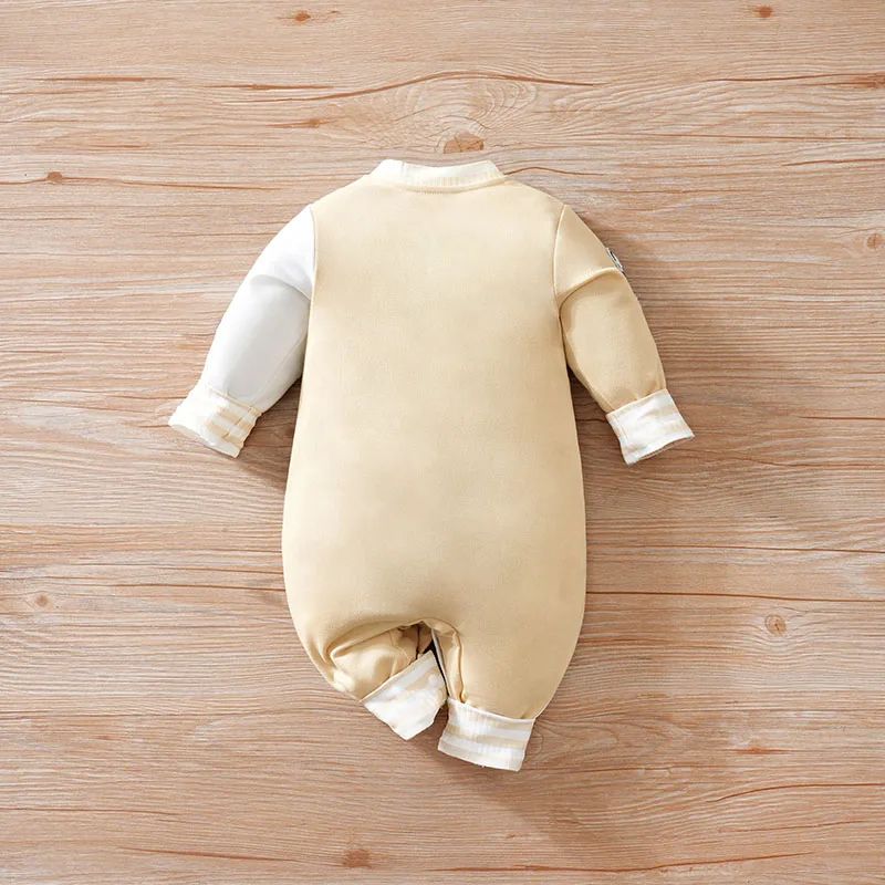 Cozy Cartoon Long Sleeve Baby Jumpsuit Baseball Romper For Spring Fall 1