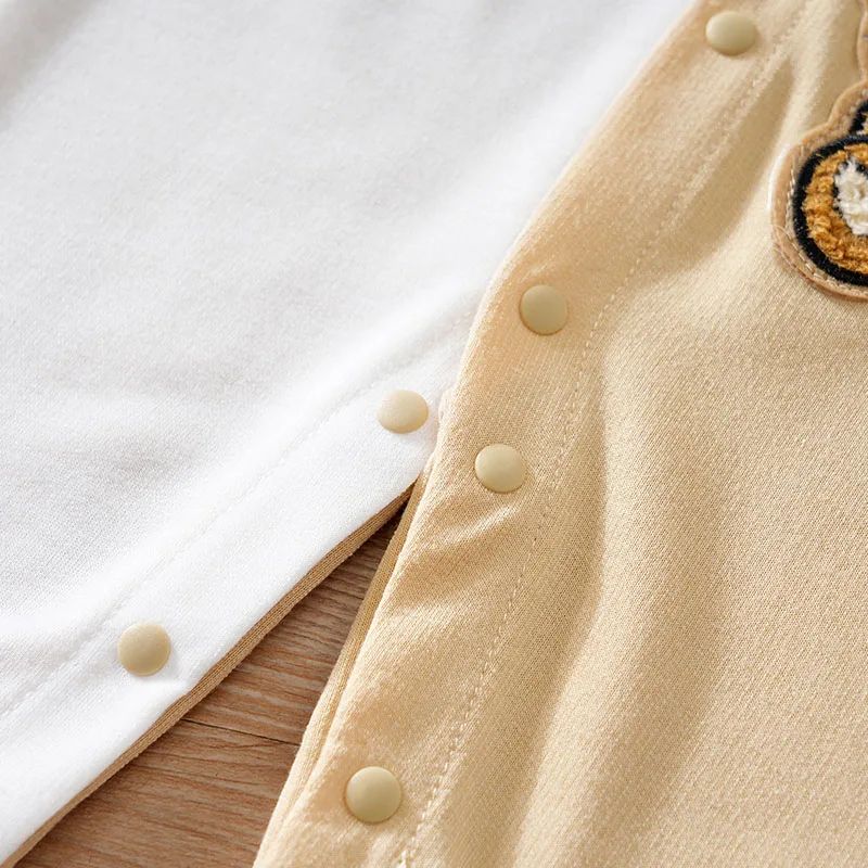 Cozy Cartoon Long Sleeve Baby Jumpsuit Baseball Romper For Spring Fall 4