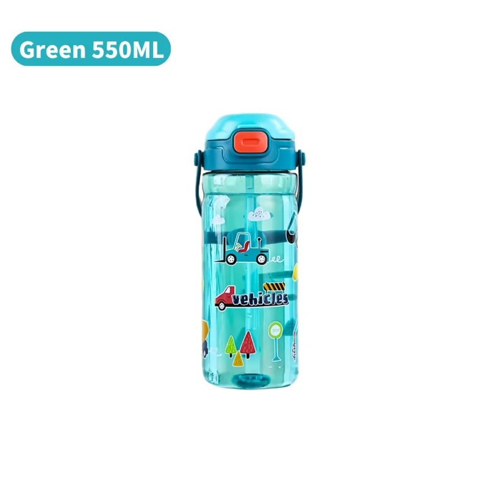 Kids Straw Water Bottle 550ML Spill Proof Portable Camping Cup With Handle 6