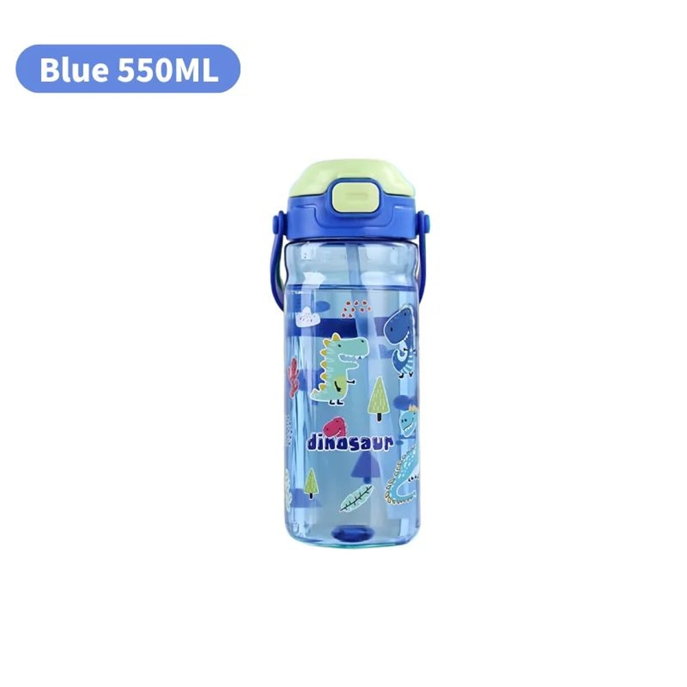 Kids Straw Water Bottle 550ML Spill Proof Portable Camping Cup With Handle 7