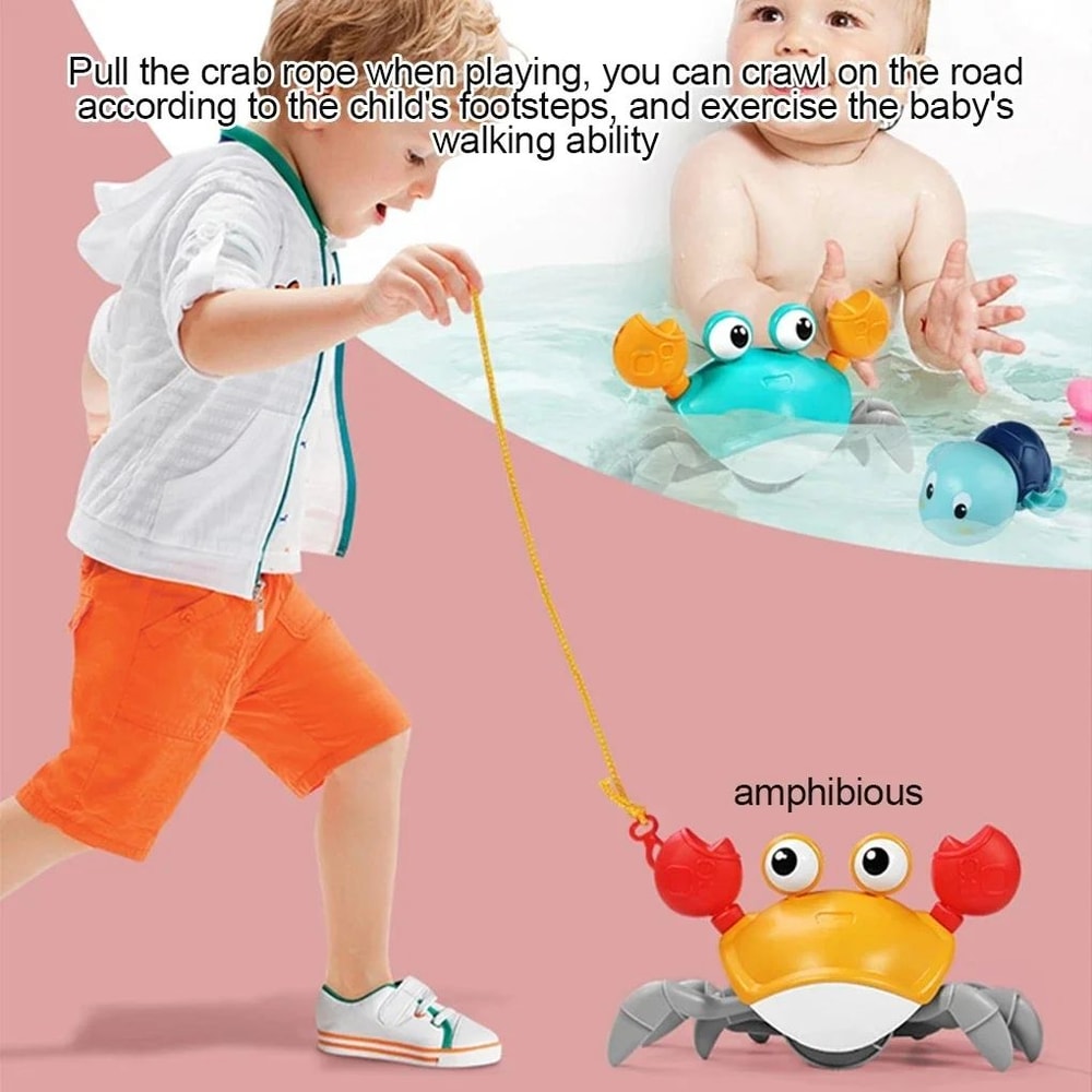 Crabby Splash Baby Bath Toy Interactive Crab Bath Toy With Pull String Water Fun 3