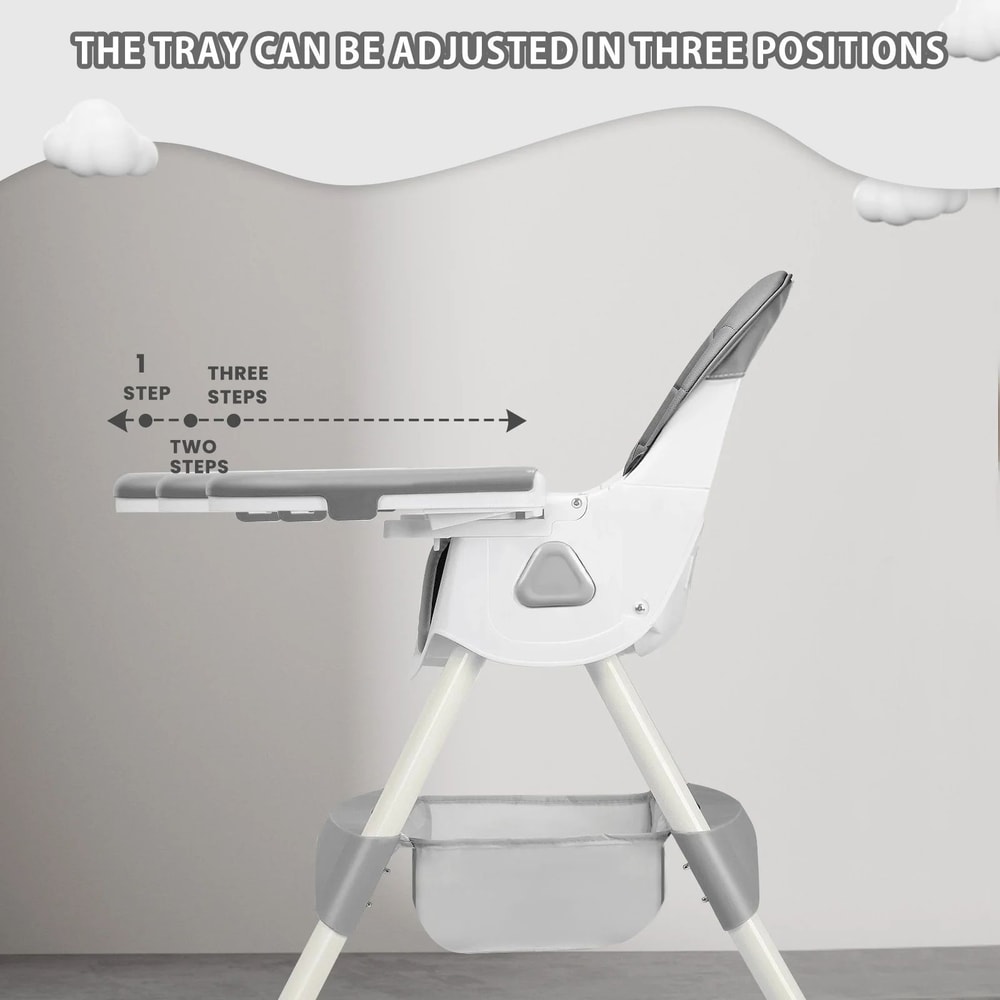 Foldable Baby High Chair With Toy Rack EasyClean Seat 2