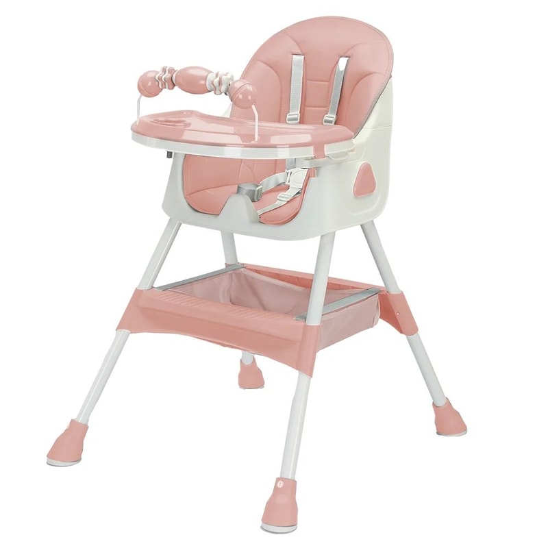 Foldable Baby High Chair With Toy Rack EasyClean Seat 5