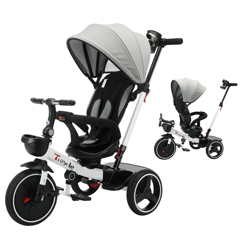 Ubravoo 5in1 Baby Tricycle Stroller With Adjustable Canopy Parent Push Handle 8