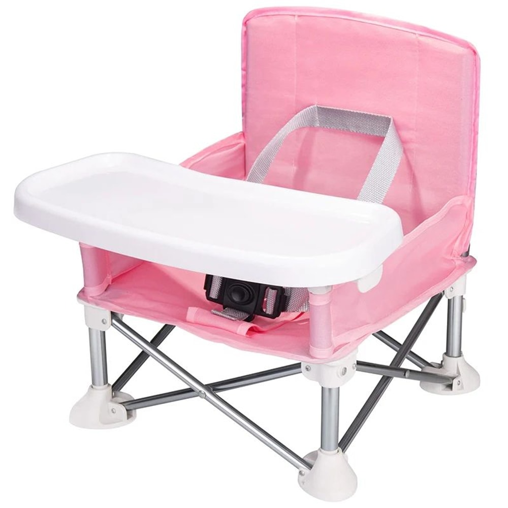 Portable Foldable Baby Dining Chair With Tray And Safety Belt For Travel Outdoor Use 6