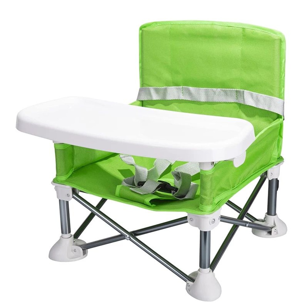 Portable Foldable Baby Dining Chair With Tray And Safety Belt For Travel Outdoor Use 7