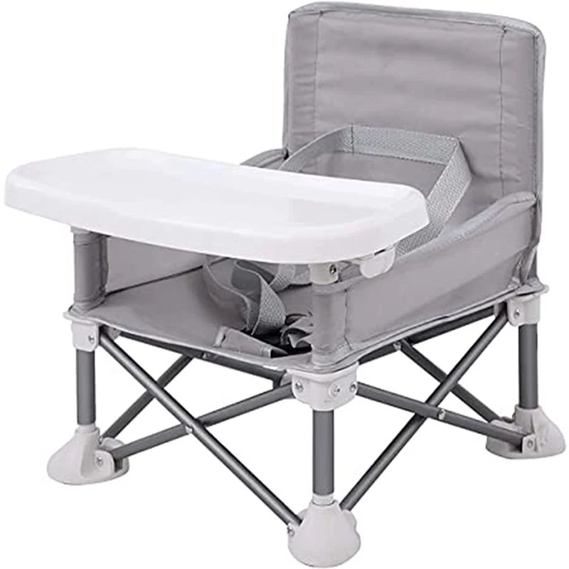 Portable Foldable Baby Dining Chair With Tray And Safety Belt For Travel Outdoor Use 8