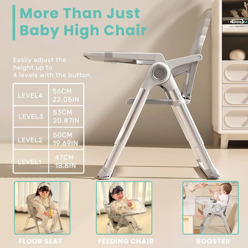 Portable Baby Booster Seat High Chair Foldable Toddler Dining Seat For Travel Home 2