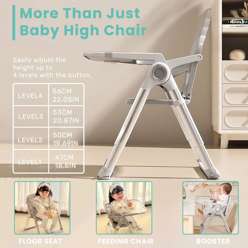 Portable Baby Booster Seat High Chair Foldable Toddler Dining Seat For Travel Home 2