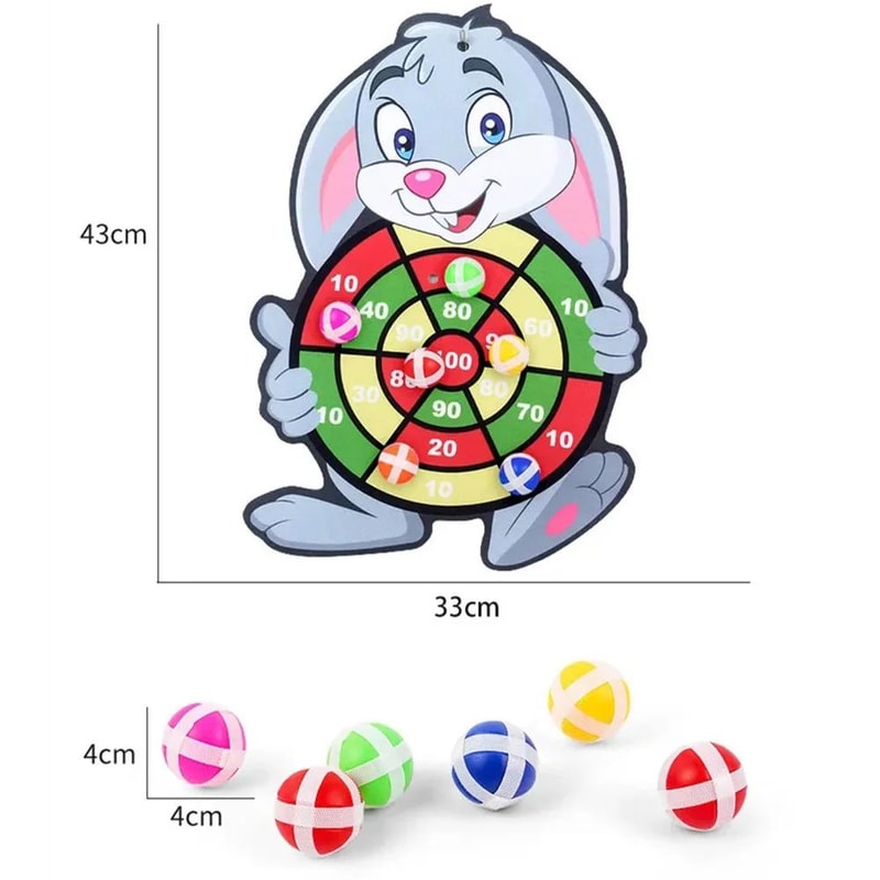 Cartoon Animal Kids Dart Board With Sticky Balls Indoor Outdoor Toss Game 3