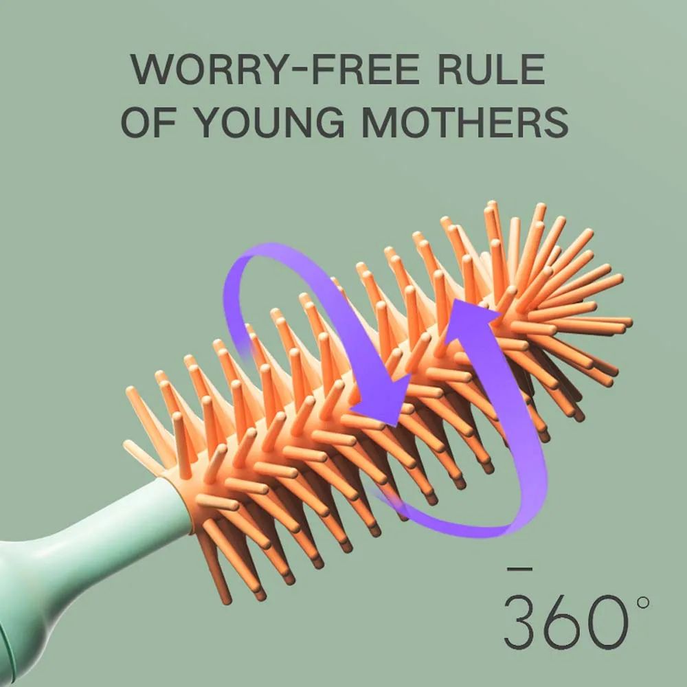 Electric Rotating Baby Bottle Pacifier Cleaning Brush Set 2