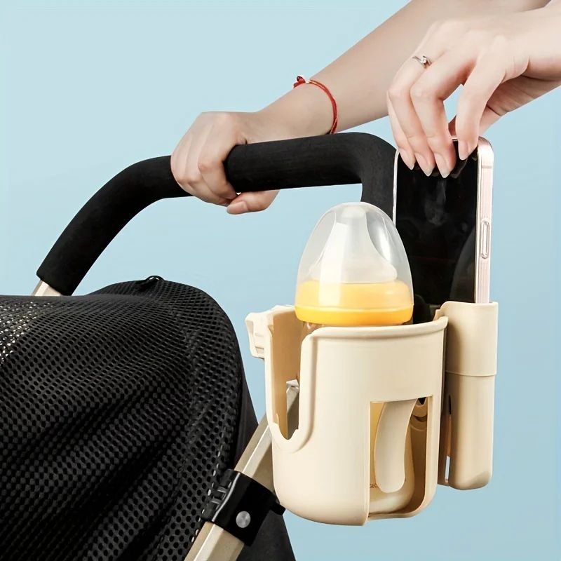 Universal Stroller Cup Holder With Phone Holder For Strollers Wheelchairs Walkers 4