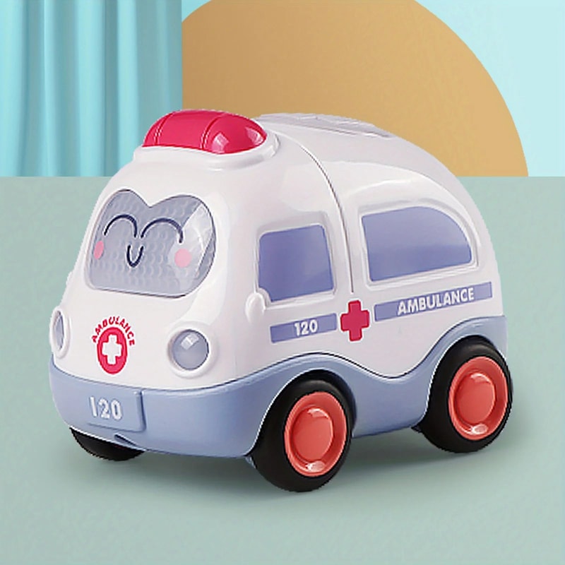 Pull Back Emergency Vehicle Toy Set With Lights Sound For Toddlers 6