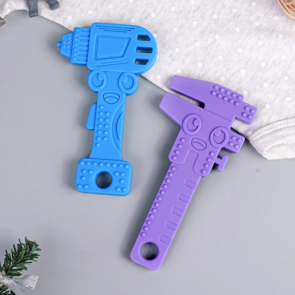 Baby Silicone Teether Wrench Set Food Grade Safe Chewing Toy For Infants 6