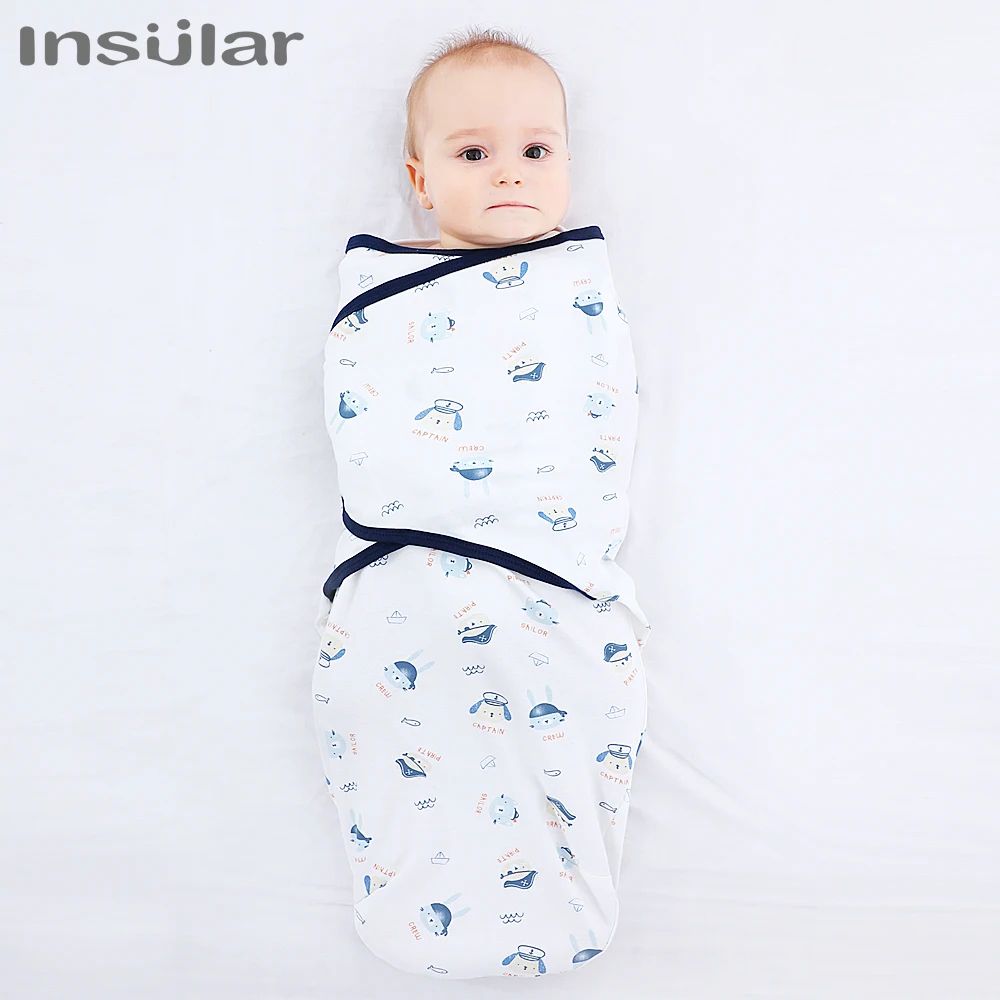 Insular Soft Cotton Newborn Swaddle Blanket Cozy Baby Swaddle Wrap Cocoon 0