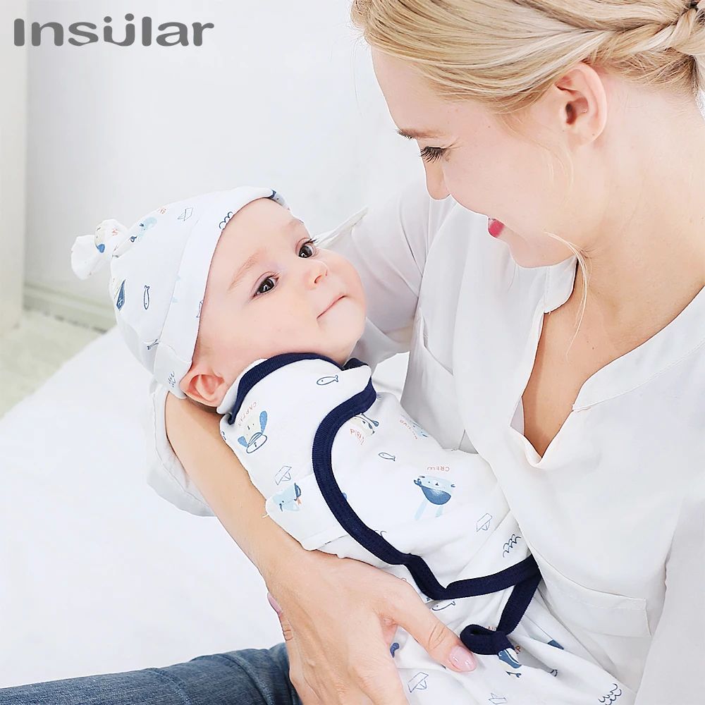Insular Soft Cotton Newborn Swaddle Blanket Cozy Baby Swaddle Wrap Cocoon 1