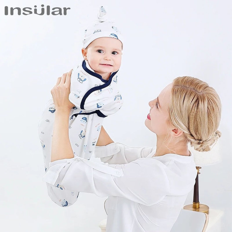 Insular Soft Cotton Newborn Swaddle Blanket Cozy Baby Swaddle Wrap Cocoon 2