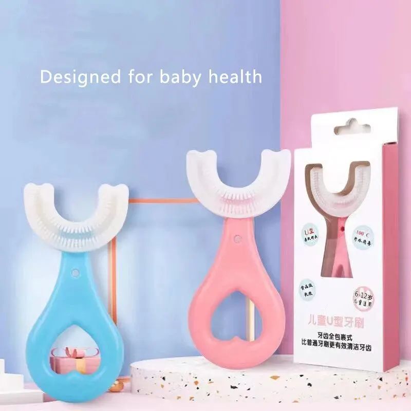 UShaped Kids Toothbrush 2Pack 360 Silicone Baby Training Toothbrush For Gentle Easy Cleaning 0