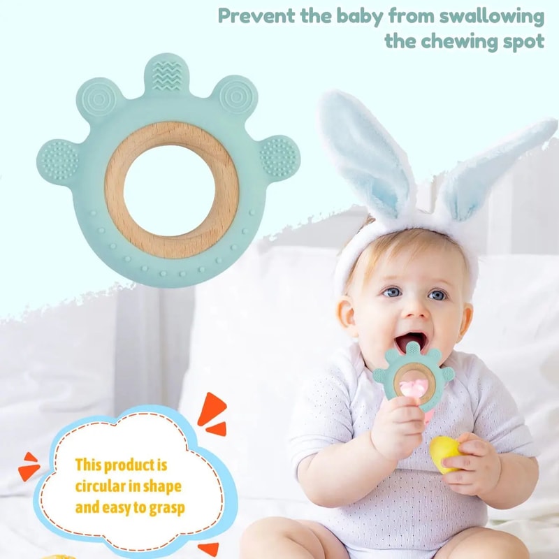 Silicone Baby Teether Toy BPAFree Cartoon Rudder Design For Soothing Teething Relief 2