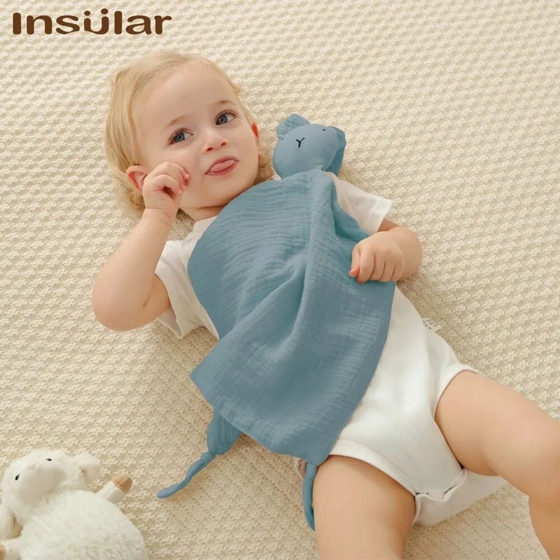Soft Muslin Baby Comforter Blanket Gentle Soothing Lovey For Newborn 3