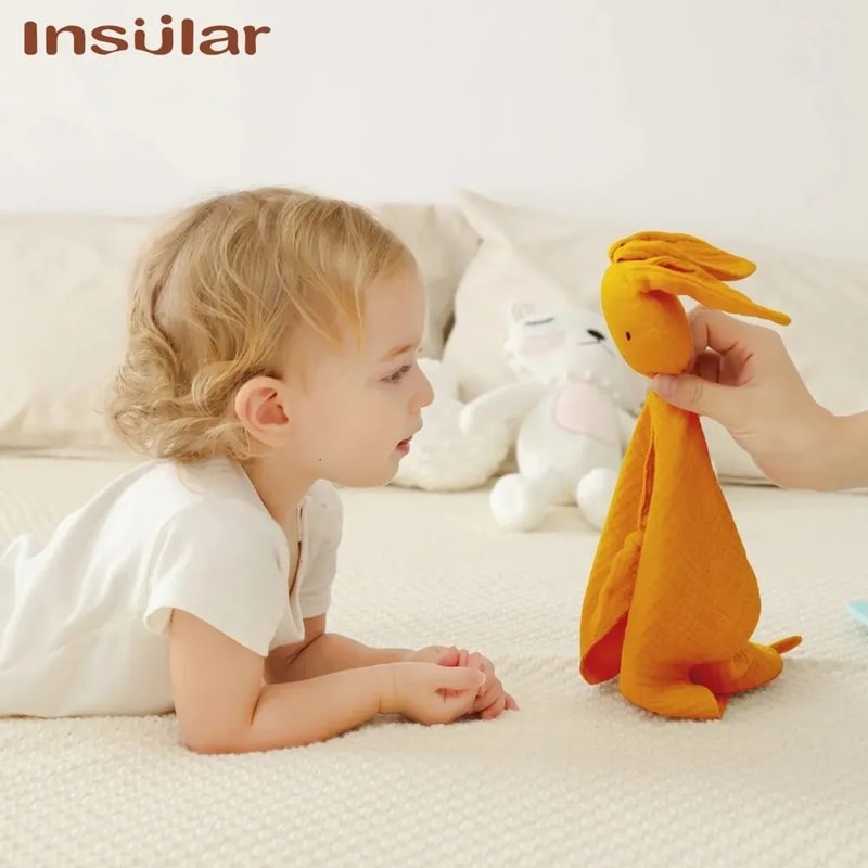 Soft Muslin Baby Comforter Blanket Gentle Soothing Lovey For Newborn 4