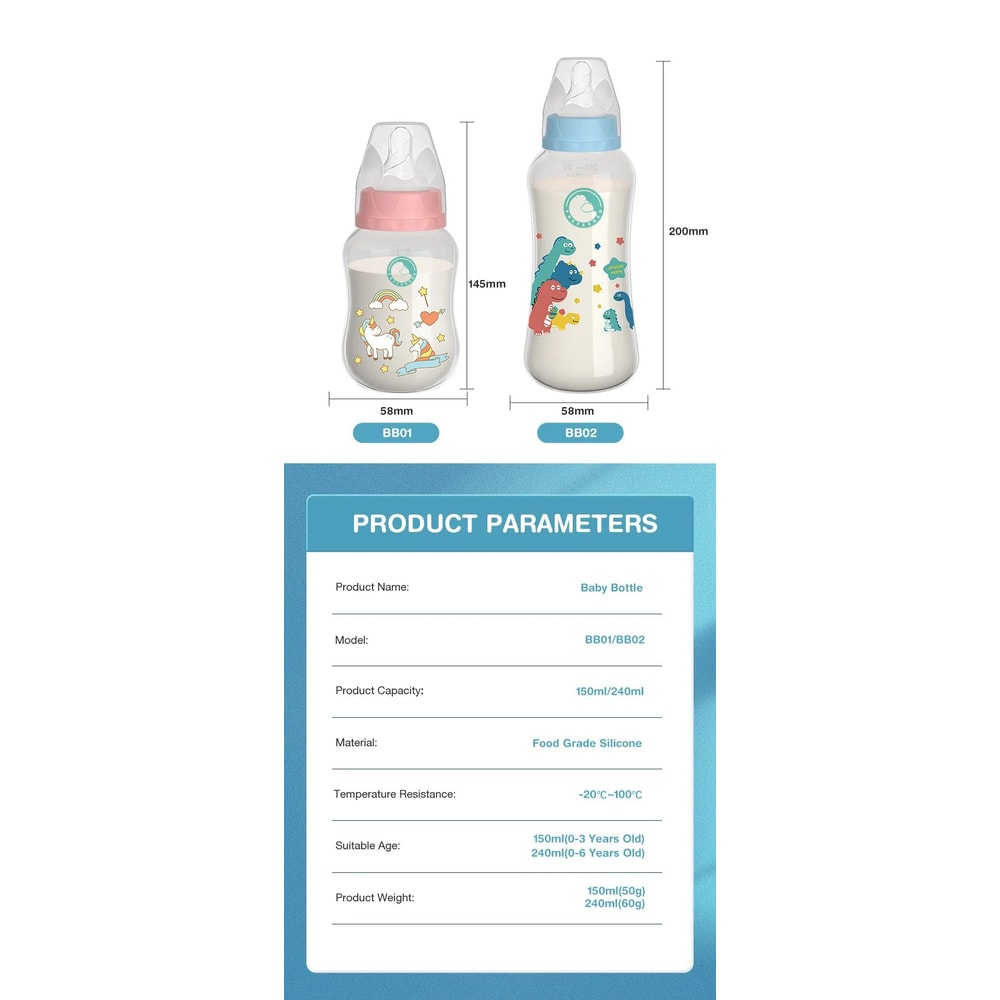 360 Gravity Straw Baby Bottle With Handle AntiColic Newborn Feeding Bottle 1