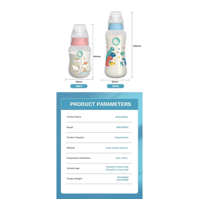 360 Gravity Straw Baby Bottle With Handle AntiColic Newborn Feeding Bottle 1