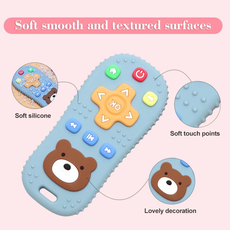 Soothing Silicone Baby Teether Glove Set AntiDrop Infant Teething Mitt With Safe Chew Toy 3