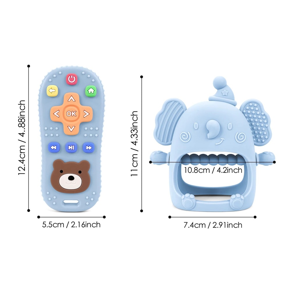 Soothing Silicone Baby Teether Glove Set AntiDrop Infant Teething Mitt With Safe Chew Toy 5