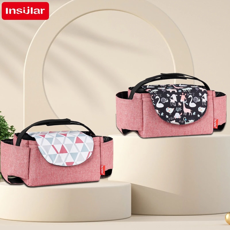Insulated Baby Bottle Bag Diaper Organizer With Stroller Storage 4