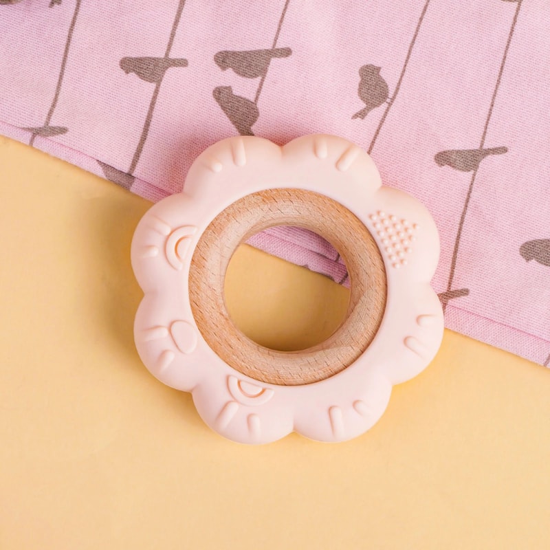 ComfortGrip Baby Teething Ring BPAFree Silicone Teether For Babies Newborn Relief 6