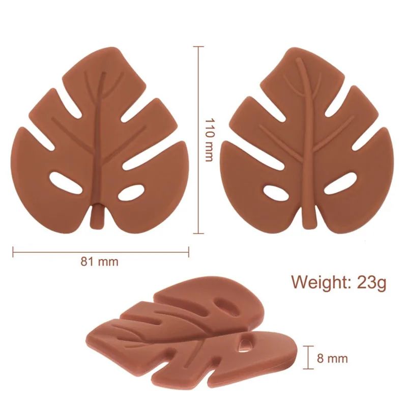 SoftLeaf Silicone Baby Teether Set BPAFree Leaf Teething Beads For Soothing Relief 5